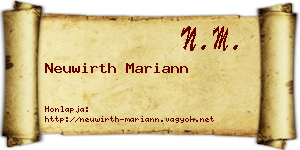 Neuwirth Mariann névjegykártya